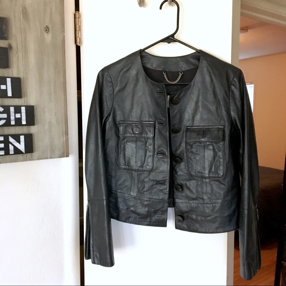 J. Crew Black Leather Jacket
